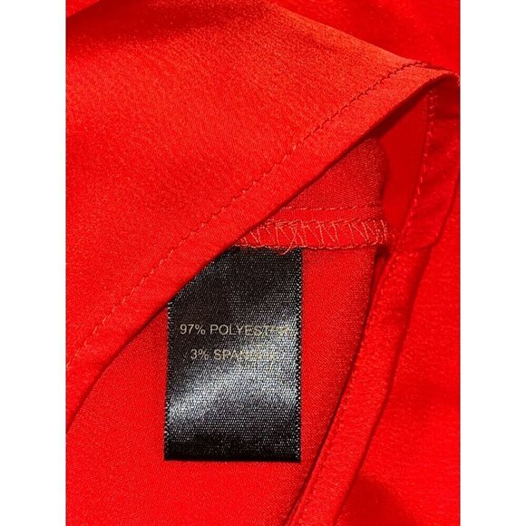 HOUSE OF HARLOW Front Rhinestone Buckle Satin Wrap 35" Mini Dress in Red XS - Picture 10 of 11